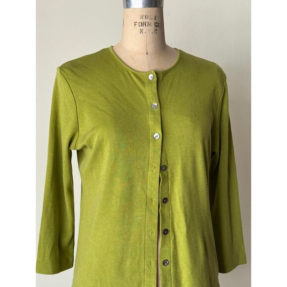 Vintage 1990s Chartreuse Cardigan - Picture 2 of 3